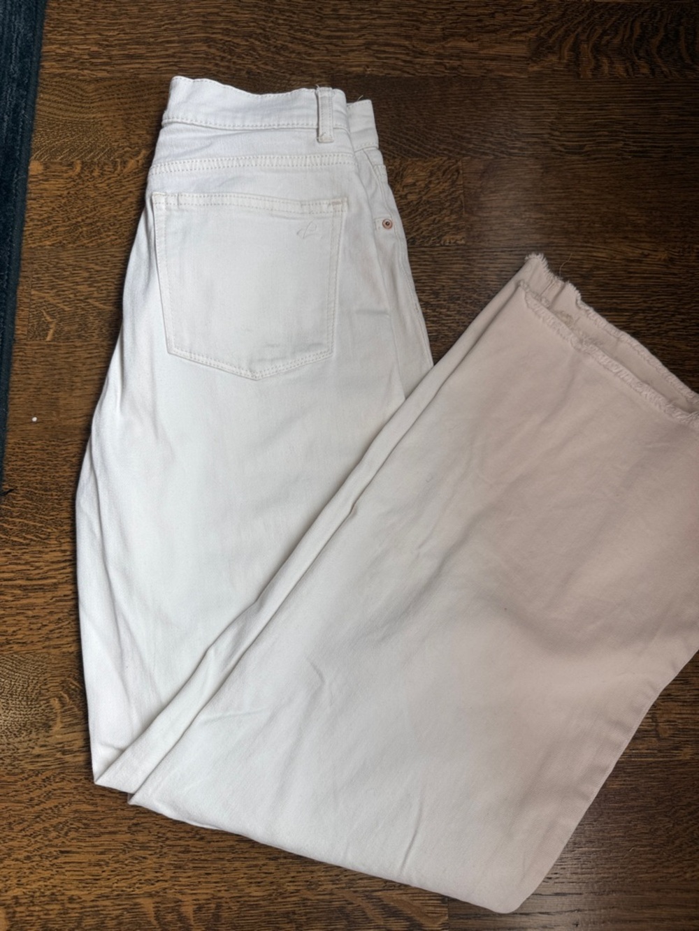 DL1961 White High-Rise Wide Leg Jeans